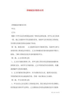 詳細(xì)版技術(shù)服務(wù)合同（更新版）